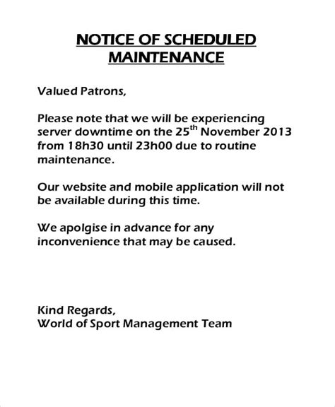 Maintenance Notice (2/1) .
